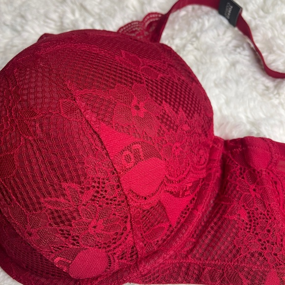 XO Plunge Push-Up Tattoo Lace Straight Back Bra 46D - Picture 6 of 16